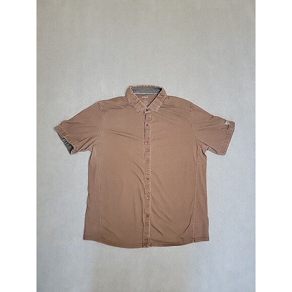 Kuhl Other - Kuhl Wildfibre Shirt Mens L Brown Organic Cotton Outdoors Dad Short Sleeve Logo